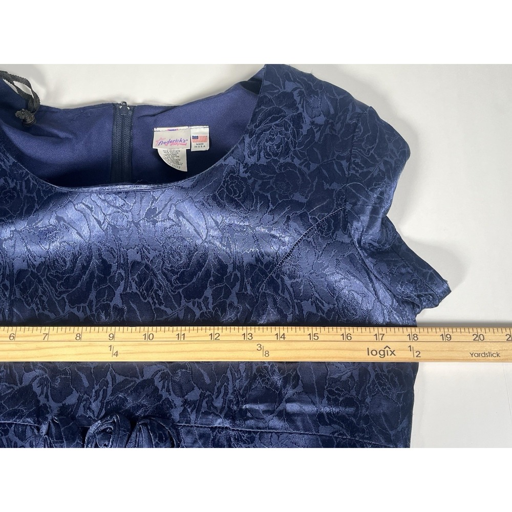 Vintage 90s Frederick's Of Hollywood Navy Empire Waist Maxi Dress Sz 11/12 - Picture 13 of 16